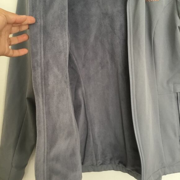 The North Face Windwall Hooded Jacket Gray fleece lining size S full zipper - Picture 5 of 11